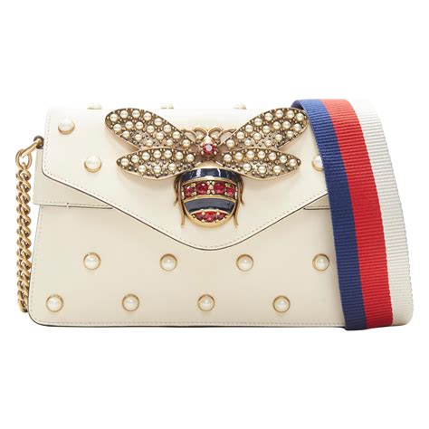 gucci bee bag white|gucci bee bag price.